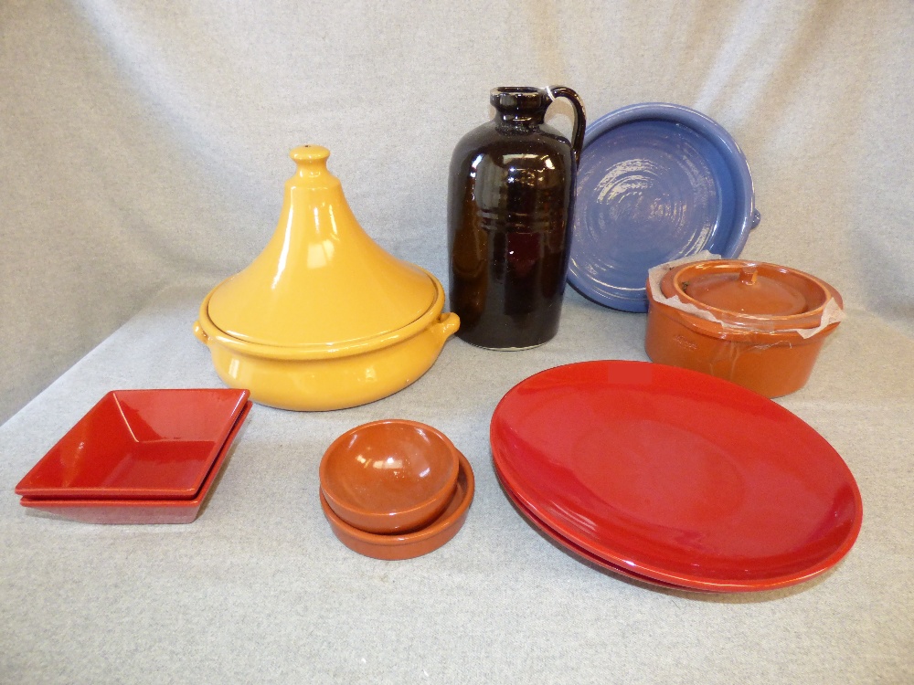 Qty of colourful modern kitchen china, including a tagine PLEASE always check condition PRIOR to