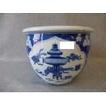 Chinese, possibly late Qing dynasty blue and white bowl, 17cmH PLEASE always check condition PRIOR