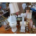 Brass lantern & various table lamps PLEASE always check condition PRIOR to bidding, or email us a