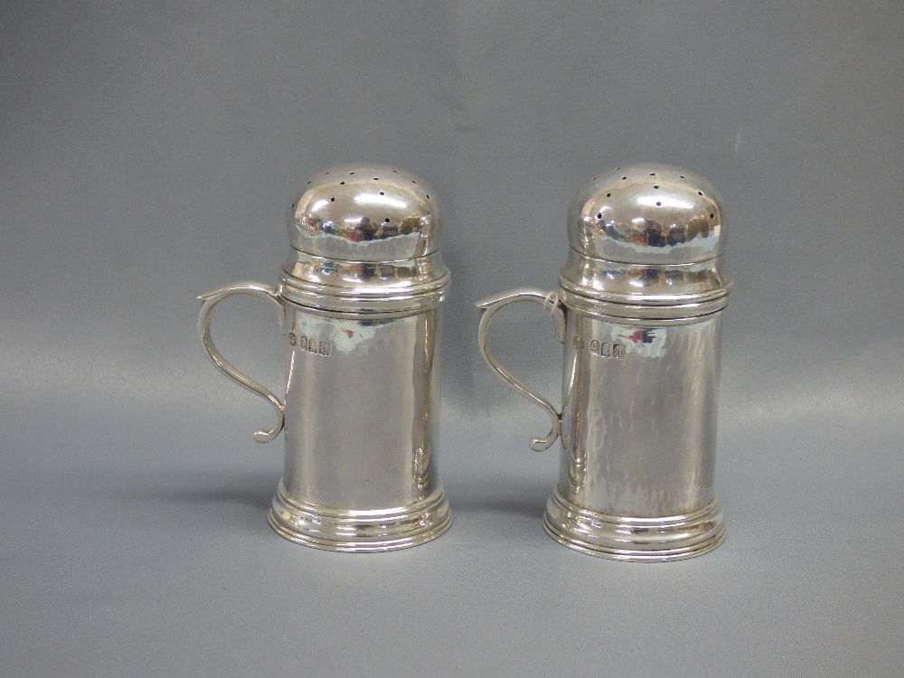 Pair of Edwardian Britannia standard hallmark silver kitchen style castors by George Gillan,