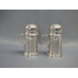 Pair of Edwardian Britannia standard hallmark silver kitchen style castors by George Gillan,