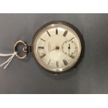 'James Houghton, 138 Scotland Road, Liverpool', a late Victorian silver open faced pocket watch,