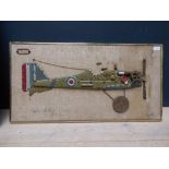 1960's mounted half block of a First World War French plane 42H x 76W cm PLEASE always check