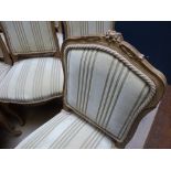 Set of 10 French carved show wood framed dining chairs with upholstered seats & backs PLEASE