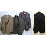 3 gentleman's tweed sports coats, 1 by 'John G. Harry, London', Gentleman's blue pin stripe suit