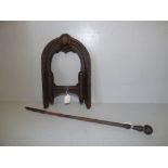 Victorian cast iron foot scraper & cast iron fire iron PLEASE always check condition PRIOR to