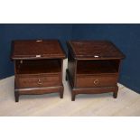 Pair of modern bedside tables with drawer & shelf PLEASE always check condition PRIOR to bidding, or