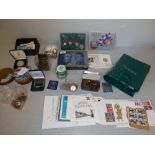 Australian coins & stamps silver proof sets/coins, unsorted GB & world coins, a few stamps &