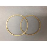 Egyptian bangle, with control marks and another unmarked similar bangle, 20g gross PLEASE always