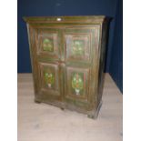 Decorative painted cabinet with floral painted scenes 114H x 92Wcm PLEASE always check condition