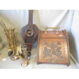 Edwardian oak purdonium, oak bellows & brassware etc. PLEASE always check condition PRIOR to