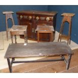 Victorian mahogany sideboard 91H x 120Wcm & various occasional tables etc. PLEASE always check