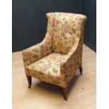 Victorian armchair on chamfered mahogany legs PLEASE always check condition PRIOR to bidding, or