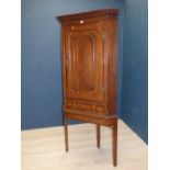 Cross banded oak corner cupboard on stand 192H x 90Wcm PLEASE always check condition PRIOR to