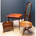 Cheval mirror x 4; low tilt top, pie crust edge occasional table & drop-leaf side table PLEASE