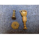 C18th metal detecting artefacts incl. a good pipe tamper, part tamper & boss PLEASE always check