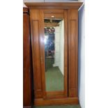 Edwardian mahogany single mirrored door wardrobe 188H x 89Wcm PLEASE always check condition PRIOR to