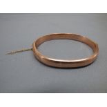 9ct gold hinged bangle, Chester 1918, of plain design, 11g gross PLEASE always check condition PRIOR