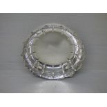 Silver strawberry dish, hallmarked, with raised fluted sides with chafing, 23cm dia. 'D & J