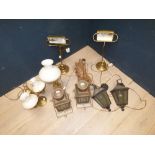 Qty of table lights, pair of outside lights & 2 lanterns PLEASE always check condition PRIOR to