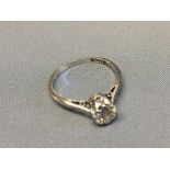 Diamond single stone ring, stamped 'Plat', the brilliant cut calculated as weighing approx. 0.46