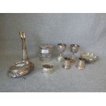 Group of Indian/Burmese white metal to include canister & cover, Sterling Silver PLEASE always check