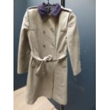 Childs grey wool tailored coat with navy collar and edgings PLEASE always check condition PRIOR to