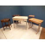 2 pine side tables, Victorian mahogany wash stand & 2 bedside tables PLEASE always check condition