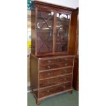 George III mahogany secretaire with astragal glazed bookcase over 104cm wide PLEASE always check