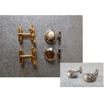 Pair of silver skull cufflinks with blue stone edges & 2 pairs of silver cufflinks PLEASE always