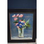 oil painting study of a flowering blooms, signed, 58.5x48.5 PLEASE always check condition PRIOR to