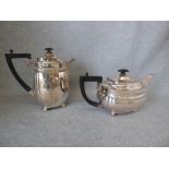 George V silver two piece tea/coffee set, London 1927, 40ozt PLEASE always check condition PRIOR