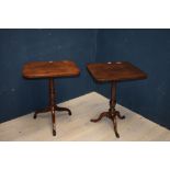 Pair of mahogany square tilt top occasional tables PLEASE always check condition PRIOR to bidding,