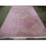 Chinese superwash pink ground carpet 275 x 375 cm PLEASE always check condition PRIOR to bidding, or