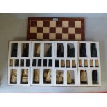 Isle of Lewis chess set, in style of C12th pieces, with board PLEASE always check condition PRIOR to