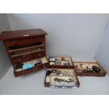 Collection of assorted costume jewellery housed in a six drawer wooden cabinet PLEASE always check