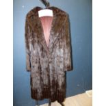 Ladies vintage dark brown 3/4 length fur coat PLEASE always check condition PRIOR to bidding, or