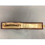 9ct gold hinged bangle, Chester 1903, of half engraved buckle design, 13.7g gross, cased PLEASE