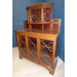 Victorian glazed & inlaid sideboard with galleried top 184H x 137Wcm PLEASE always check condition