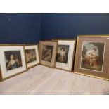 After Sir Henry Raeburn 'Boy and Rabbit' coloured mezzotint by 'E. Jowlett', signed & 9 further