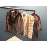 Ladies vintage dark brown, waist length, fur coat & 2 various furs PLEASE always check condition