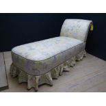 Chaise longue upholstered floral fabric 90H x 182Wcm PLEASE always check condition PRIOR to bidding,