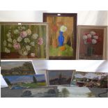 3 mixed still life pictures, qty of mixed landscape pictures PLEASE always check condition PRIOR