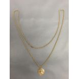 9ct gold St. Christopher pendant on a chain, 12.8g gross PLEASE always check condition PRIOR to