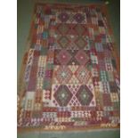 Kunduz Kilim, 308L x 200W cm, in a fusion of contemporary colour PLEASE always check condition PRIOR