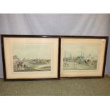 After James Pollard 'St Albans Steeplechase' & pair of coloured aquatints by C.Hunt PLEASE always