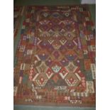 Kunduz Kilim, 297L x 207W cm, polychrome geometric design PLEASE always check condition PRIOR to