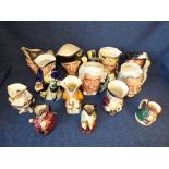 6 large Royal Doulton character jugs to include George Washington, Sir Francis Drake, Mark Twain & 7