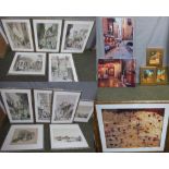 Qty of assorted reproduction Continental prints PLEASE always check condition PRIOR to bidding or