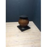 Unusual modern bamboo & ebonised pedestal support PLEASE always check condition PRIOR to bidding